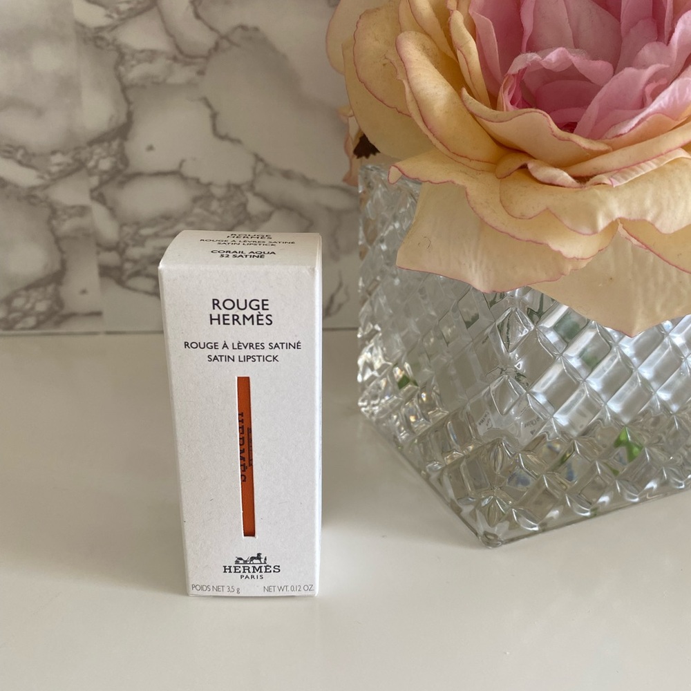 BRAND NEW Hermes Satin Lipstick - Coral Aqua 52 Satine - Picture 2 of 7
